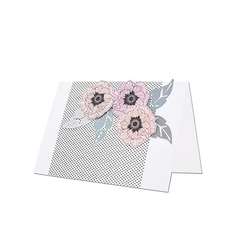 Fustella Sizzix Framelits con timbro Folk Flower