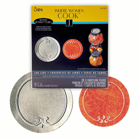 Fustella Sizzix Bigz Textured Impressions Jar Lids with Bouns