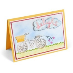 Fustella Sizzix Framelits Delightful Bicycle Set by Deena Ziegler