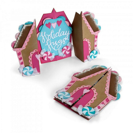 Fustella Sizzix Thinlits Card Gingerbread Fold a Long