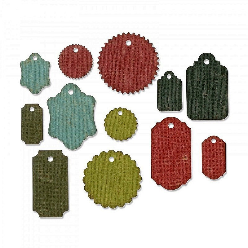 Fustella Sizzix Thinlits Gift Tags Tim Holtz