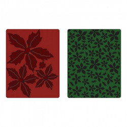 Sizzix Texture fades embossing 2pk textured poinsettia