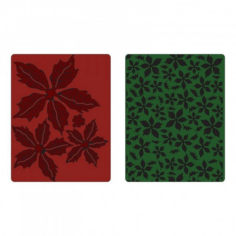 Sizzix Texture fades embossing 2pk textured poinsettia