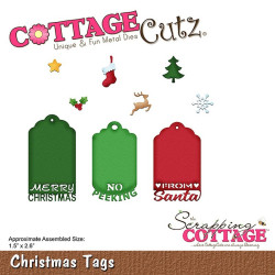 Fustella metallica Cottage Cutz Christmas Tags