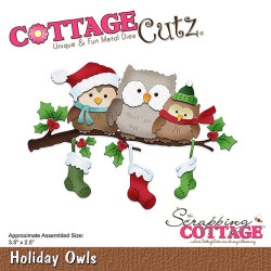 Fustella metallica Cottage Cutz Holiday Owls