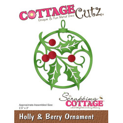 Fustella metallica Cottage Cutz Holly & Berry Ornament