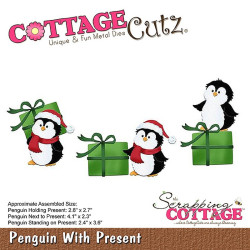 Fustella metallica Cottage Cutz Penguin With Present