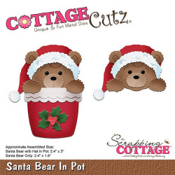 Fustella metallica Cottage Cutz Santa Bear In Pot